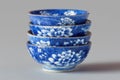 Stack of Blue and White Porcelain Bowls Royalty Free Stock Photo