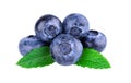 Stack of blueberries on white with clipping path Royalty Free Stock Photo