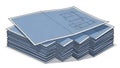 Stack of Blueprints and Architectural Plans for Construction Projects Royalty Free Stock Photo