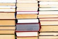 Stack of books background. many books piles Royalty Free Stock Photo