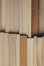 Stack of books background. Row of books as background for design. Education and wisdom concept. Old vintage books background. Royalty Free Stock Photo