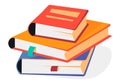 Stack of books with bookmarks. Color flat vector illustration Royalty Free Stock Photo