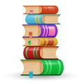 Stack of books with bookmarks isolated. Royalty Free Stock Photo