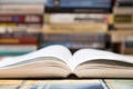 A stack of books with colorful covers. The library or bookstore. Books or textbooks. Education and reading