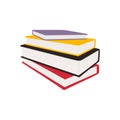 stack of books colorful flat element for literacy day international celebration education background Royalty Free Stock Photo