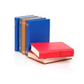 Stack of books in colour covers with white sheets Royalty Free Stock Photo