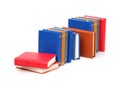 Stack of books in colour covers with white sheets Royalty Free Stock Photo