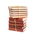 Stack of books in colour covers with white sheets Royalty Free Stock Photo