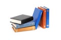 Stack of books in colour covers with white sheets Royalty Free Stock Photo
