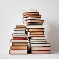 A Stack of books cutout books isolated on a transparent background Royalty Free Stock Photo