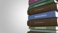 Stack of books on AGRONOMICS, 3D rendering