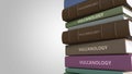 Book cover with VULCANOLOGY title, 3D rendering