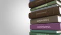 Stack of books on AGRONOMICS, loopable 3D animation