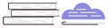 Stack of Books and Digital Cloud Representing Modern Learning and Knowledge Storage Royalty Free Stock Photo