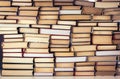 Stack of books education concept background, many books piles Royalty Free Stock Photo