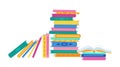 Stack of books flat pile of books in row vector