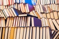 Stack of books on the floor Royalty Free Stock Photo