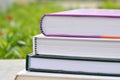 Stack of Books in The Garden Royalty Free Stock Photo