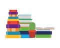 Stack of books with houseplant on white background Royalty Free Stock Photo