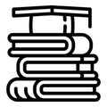 Stack of books icon, outline style Royalty Free Stock Photo