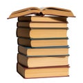 Stack of books isolated on transparent background Royalty Free Stock Photo