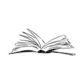 Stack of books isolated on white, Hand Drawn Sketch Vector illustration. Royalty Free Stock Photo