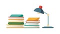 Stack of Books with Lamp Study Education Graphic vector design Generative AI Royalty Free Stock Photo