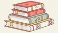 Stack of Books Learning Theme, Education, Knowledge Wisdom Vector, vector design Generative AI Royalty Free Stock Photo