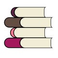 Stack of books, library. Flat vector illustration isolated on white