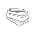 stack of books line art for literacy day international celebration education background