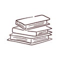 Stack of books line art style icon. Study, school symbol design. Vector illustration isolated on a white background. Royalty Free Stock Photo