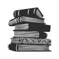 Stack Of Books Silhouette Illustration. Knowledge And Learning Concept Isolated Vector Illustration Royalty Free Stock Photo