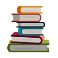 Stack of books simple flat vector illustration. Hardback books w Royalty Free Stock Photo