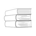 Stack of books sketch. Drawings engrave pile of old vintage dictionary and study research book vector illustration Royalty Free Stock Photo