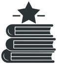 Stack of Books with Star Above, Academic Achievement, Knowledge Acquisition Royalty Free Stock Photo