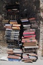Stack of books, Mea Shearim, Jerusalem, Israel. May, 2010