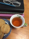 Stack of Books and Tea Royalty Free Stock Photo