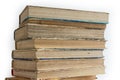 Stack of books on white background. Conceptual background of learning, education, science or x literature Royalty Free Stock Photo