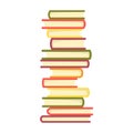 Stack of books on a white background. Pile of books vector illustration. Icon stack of books in flat style. Royalty Free Stock Photo