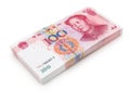 Stack of brand new RMB 100