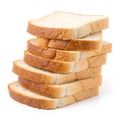 A stack of bread slices isolated on white background Royalty Free Stock Photo