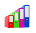 Stack of bright color office folders