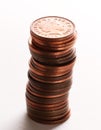 Stack of British Pennies