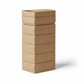 Stack of brown cardboard boxes on a white background Royalty Free Stock Photo