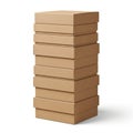 Stack of brown cardboard boxes on a white background Royalty Free Stock Photo
