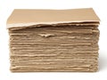 Stack of brown cardboard sheets isolated on white background Royalty Free Stock Photo