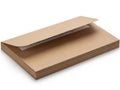 Stack of brown cardboard sheets isolated on white background Royalty Free Stock Photo
