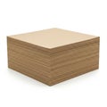 Stack of brown cardboard sheets neatly piled on a white background Royalty Free Stock Photo