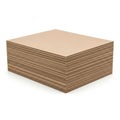 Stack of brown corrugated cardboard sheets Royalty Free Stock Photo