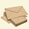 A stack of brown envelopes is depicted, laid out in a neat pile. The envelopes have a Royalty Free Stock Photo